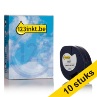 Aanbieding: 10x Dymo S0721660 / 91221 plastic tape wit 12 mm (123inkt huismerk) S0721660C 650774