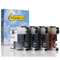 Aanbieding: 123inkt huismerk vervangt Brother LC-12E zwart + 3 kleuren LC12EBKC LC12ECC LC12EMC LC12EYC 127233
