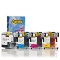 Aanbieding: 123inkt huismerk vervangt Brother LC-22U XL zwart + 3 kleuren LC-22UBKC LC-22UCC LC-22UMC LC-22UYC 127243